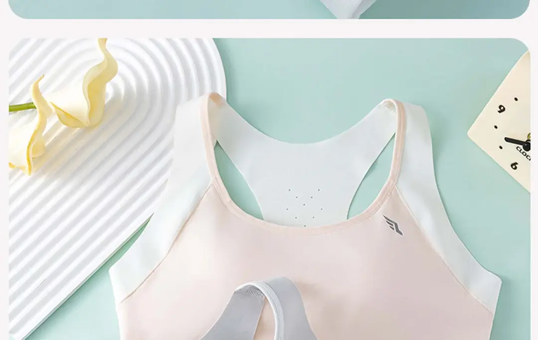 Pure Cotton Junior High School Students plus size Girls Underwear Girls Vest Puberty Students Sports Bra Breathable — feature 8