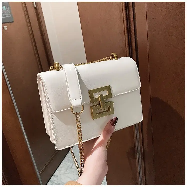 Black Gold Chain Shoulder Bag for Women