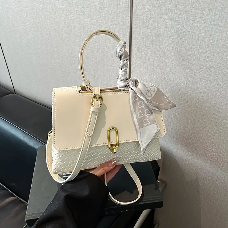 Women's Cream White Crossbody Shoulder Bag with Bow — feature 11