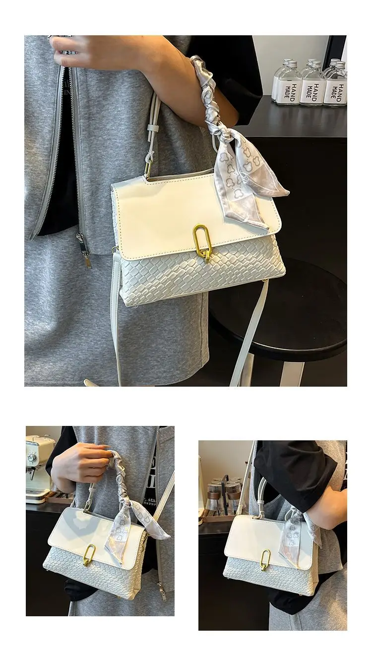Women's Cream White Crossbody Shoulder Bag with Bow — feature 3