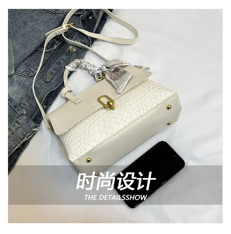 Women's Cream White Crossbody Shoulder Bag with Bow — feature 9
