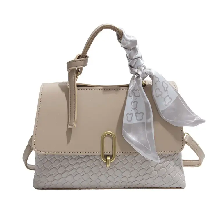 Women's Cream White Crossbody Shoulder Bag with Bow - Image 2