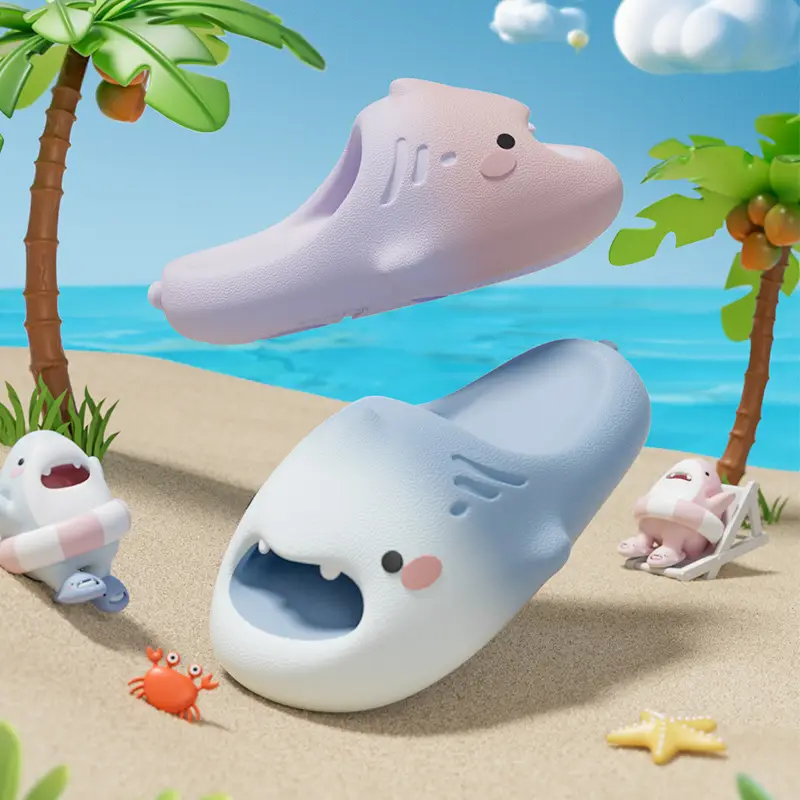 Cute Cartoon Macey Shark Children's Slippers 2025 Summer New Boys and Girls Indoor Home Baby Sandals