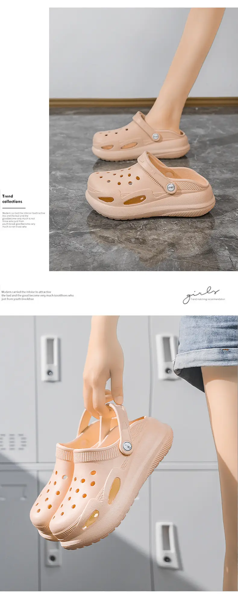 New Cave Shoes Women's Sandals Home Thick Sole Outer Wear Slippers Casual Beach Shoes Women's Baotou Sandals Wholesale — feature 12