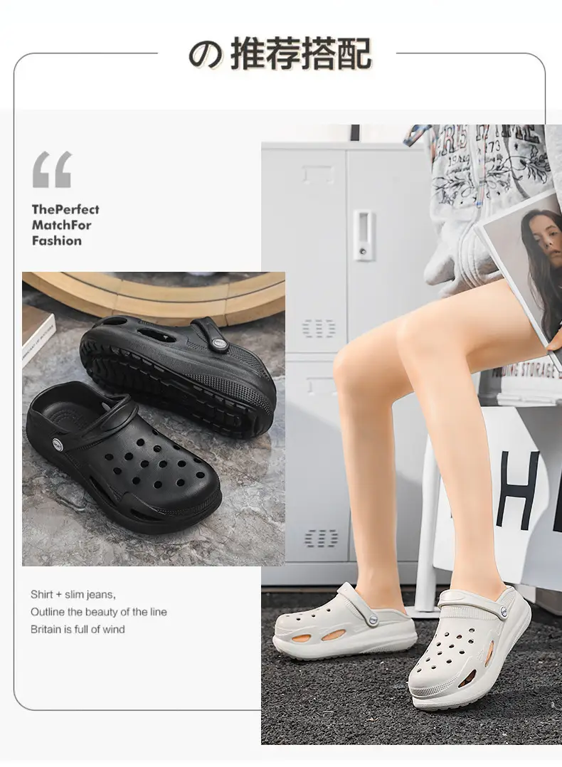 New Cave Shoes Women's Sandals Home Thick Sole Outer Wear Slippers Casual Beach Shoes Women's Baotou Sandals Wholesale — feature 3