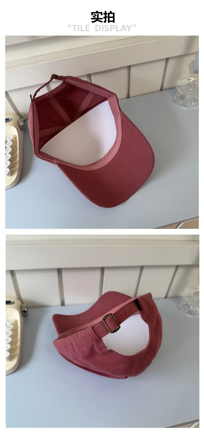 Korean Letter Embroidered Cap Women Tan — feature 5
