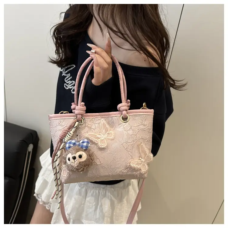 Women's White Embroidered Bow Shoulder Bag 2025 — feature 18