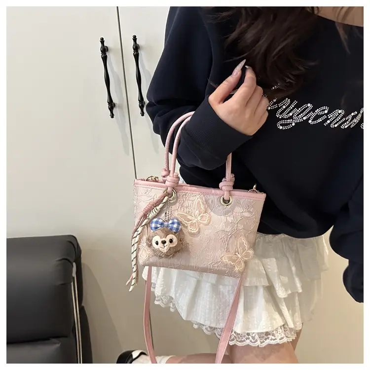 Women's White Embroidered Bow Shoulder Bag 2025 — feature 19