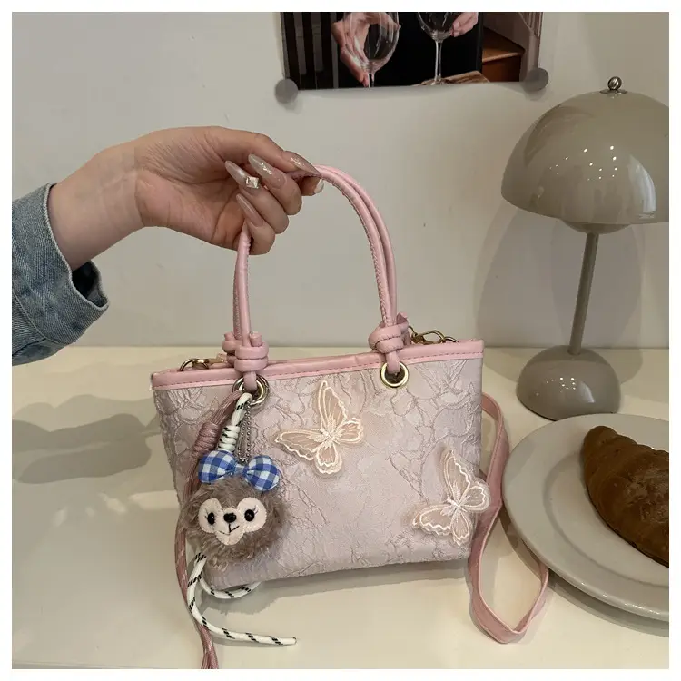 Women's White Embroidered Bow Shoulder Bag 2025 — feature 22