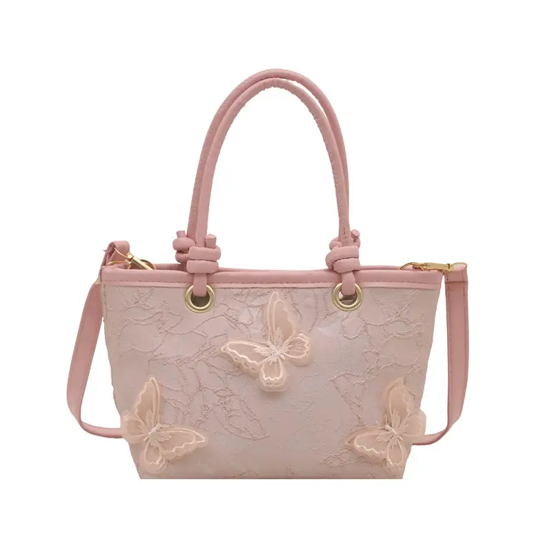 Women's White Embroidered Bow Shoulder Bag 2025 - Image 2