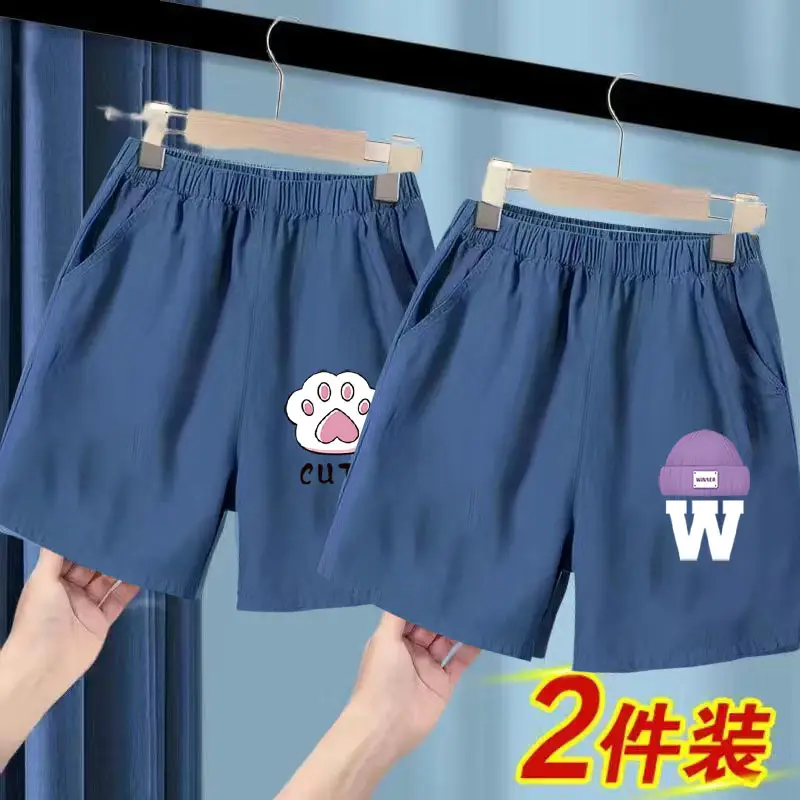 Blue Ice Silk Denim Shorts for Girls Large 2025 - Image 5
