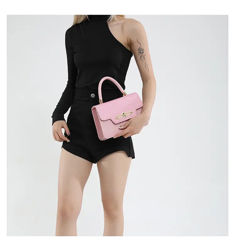 Light Blue 2025 Style Crossbody Bag with Gold Clasp — feature 11