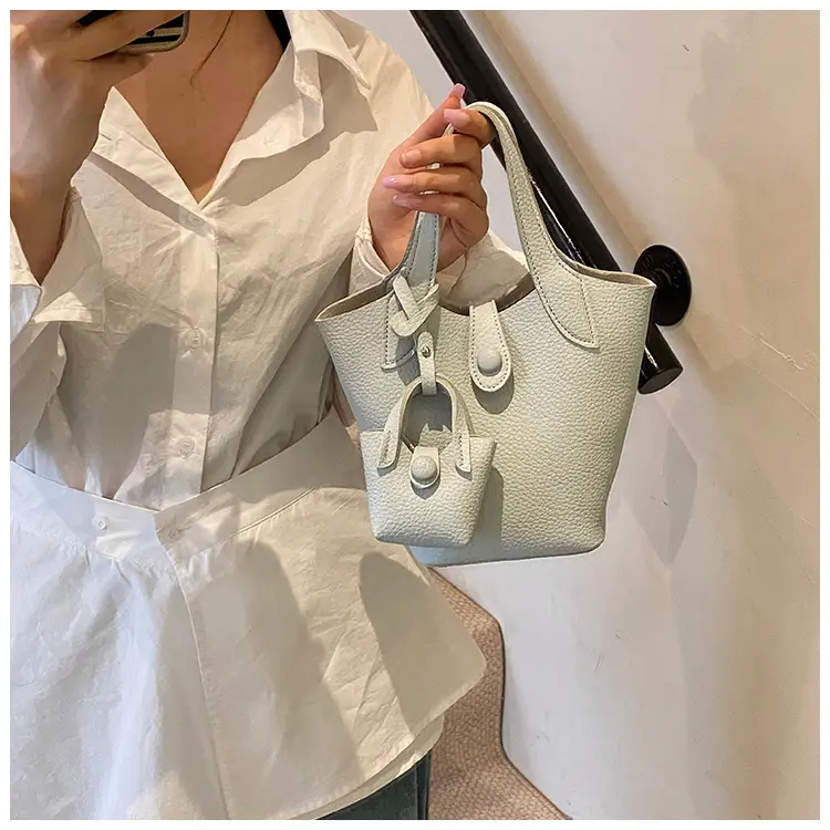Korean Style Beige Leather Bucket Bag 2026 — feature 16