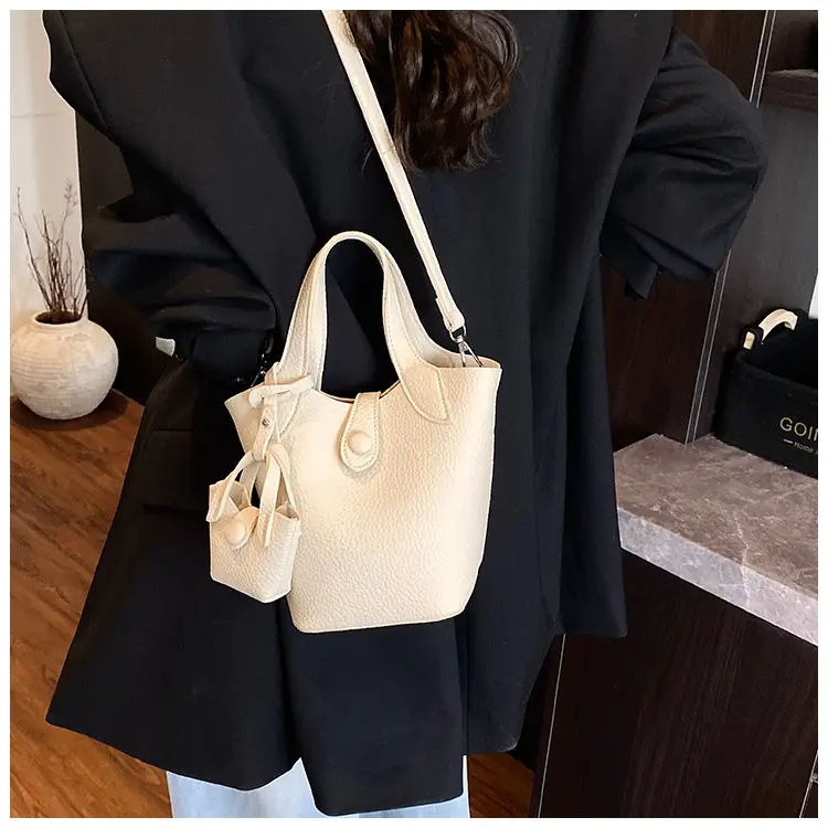 Korean Style Beige Leather Bucket Bag 2026 — feature 20
