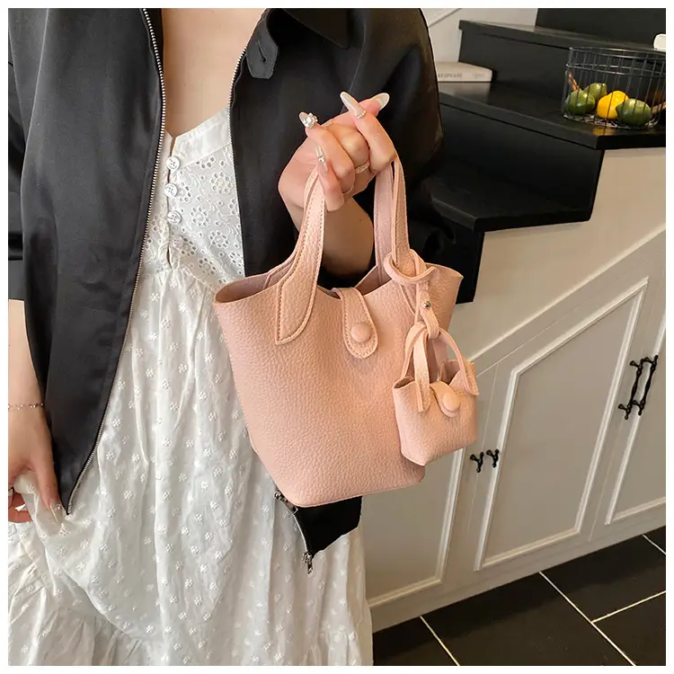 Korean Style Beige Leather Bucket Bag 2026 — feature 21