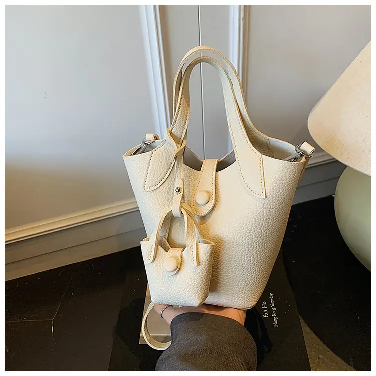 Korean Style Beige Leather Bucket Bag 2026 — feature 29