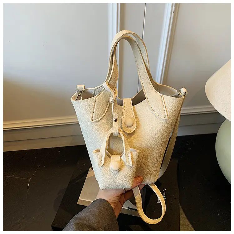 Korean Style Beige Leather Bucket Bag 2026 — feature 30