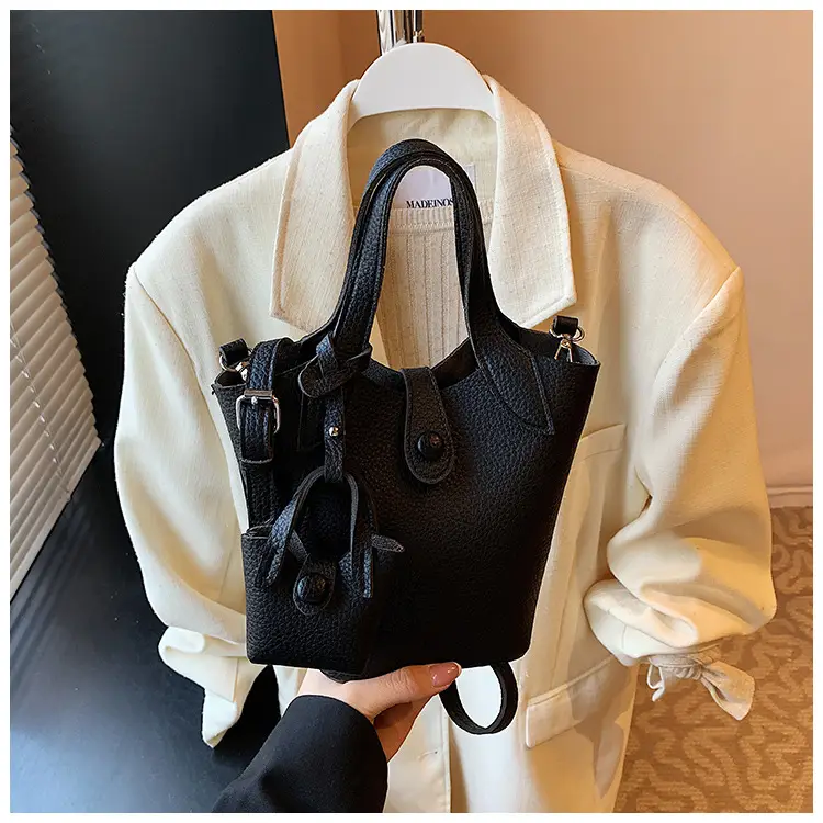 Korean Style Beige Leather Bucket Bag 2026 — feature 34