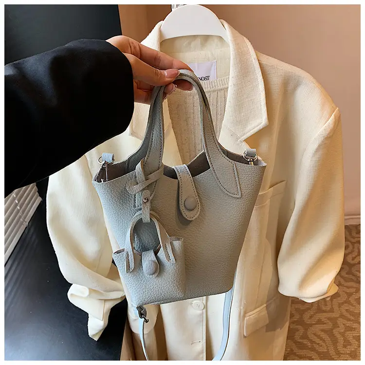 Korean Style Beige Leather Bucket Bag 2026 — feature 36