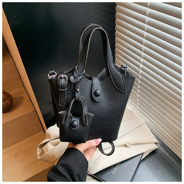 Korean Style Beige Leather Bucket Bag 2026 — feature 38