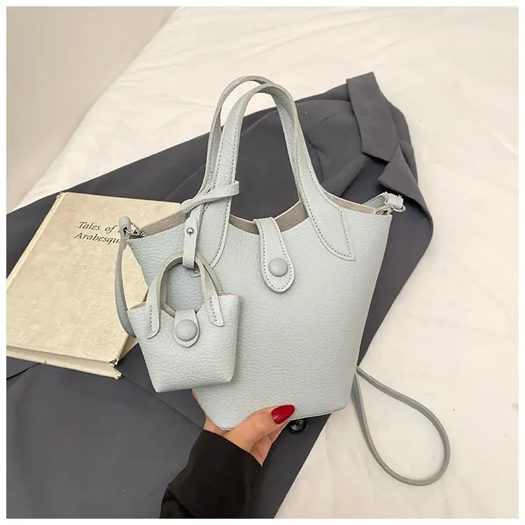 Korean Style Beige Leather Bucket Bag 2026 — feature 46