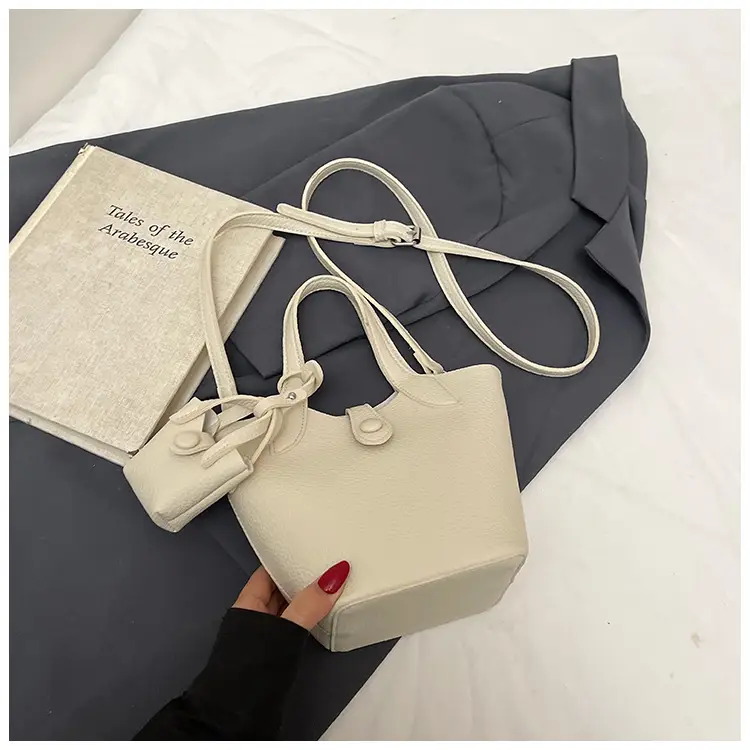 Korean Style Beige Leather Bucket Bag 2026 — feature 47