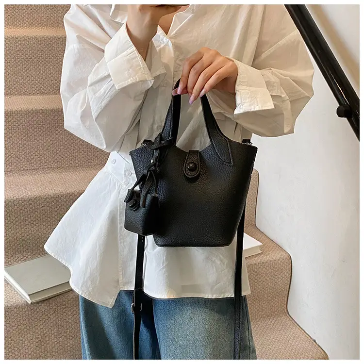 Korean Style Beige Leather Bucket Bag 2026 — feature 9