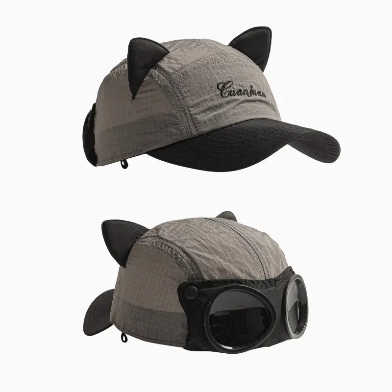 Cute Cat Ears Sunglasses Cap Women Summer