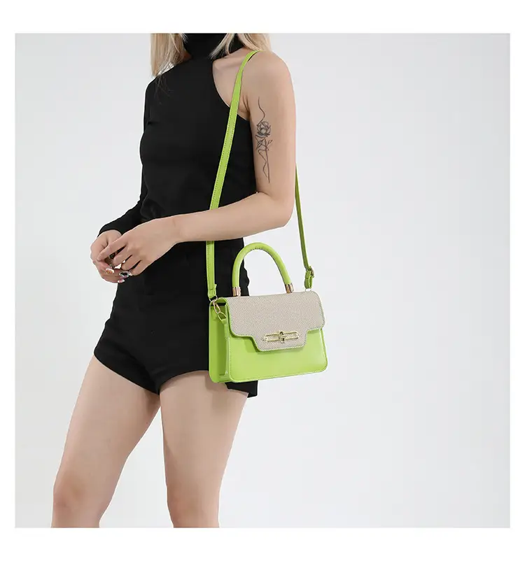 Women's Blue Black Crossbody Bag with Gold Clasp — feature 12