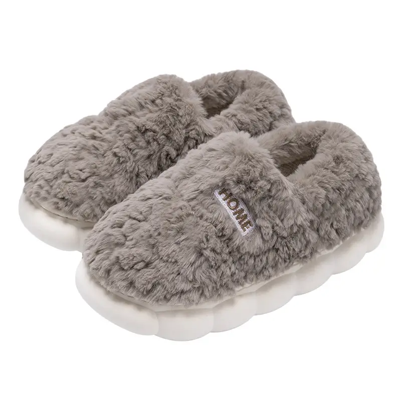 Cotton Slippers Men's Winter 2024 New Outfit fleece-lined Thickened Non-Slip Warm Bag Heel Plush Cotton Shoes for Men - Image 8