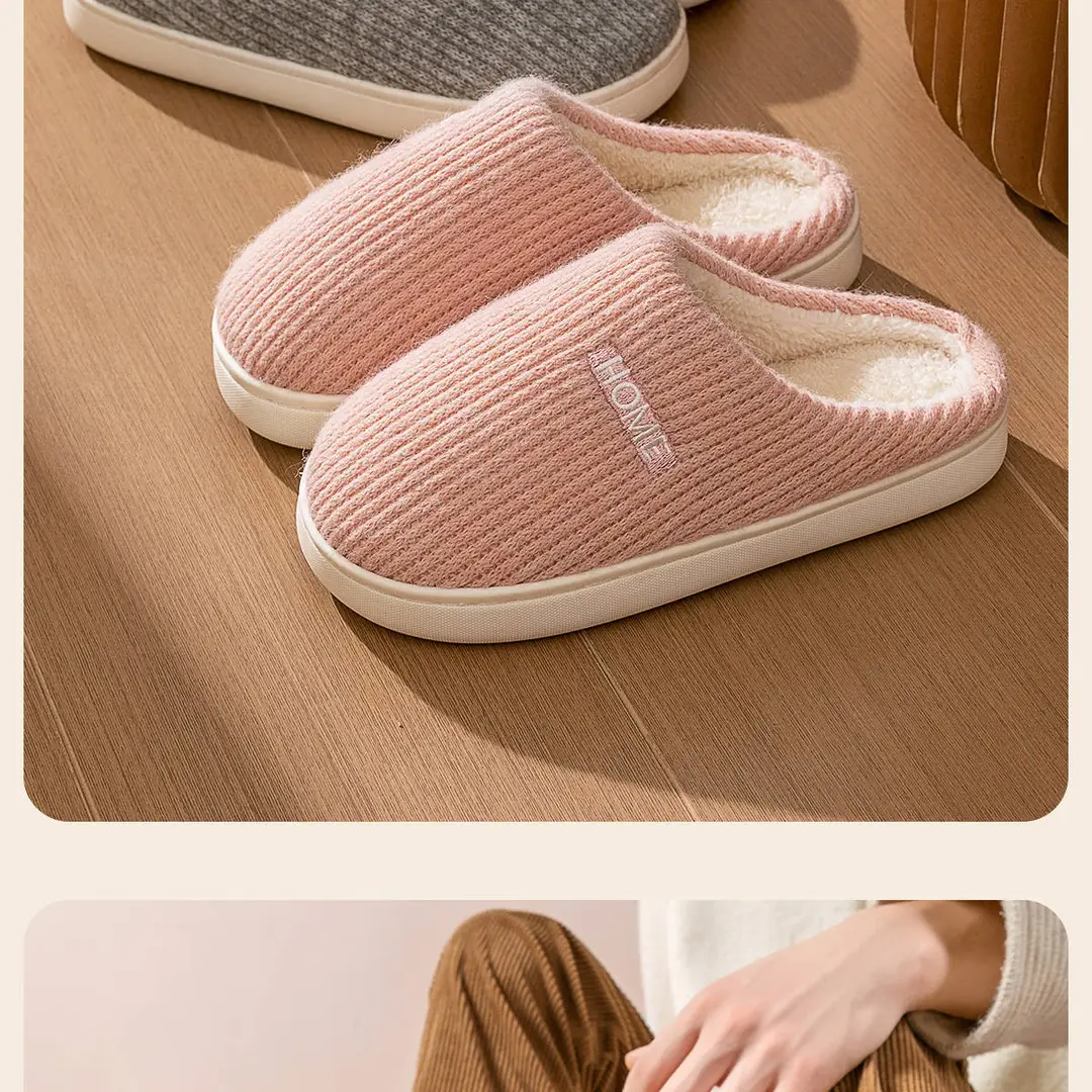 Non-Slip Cotton Slippers for Women, Winter 2025 New Style, Indoor Home Warm Fleece-Lined Slippers for Pregnant Women and the Elderly, Plush Slippers for Men — feature 19