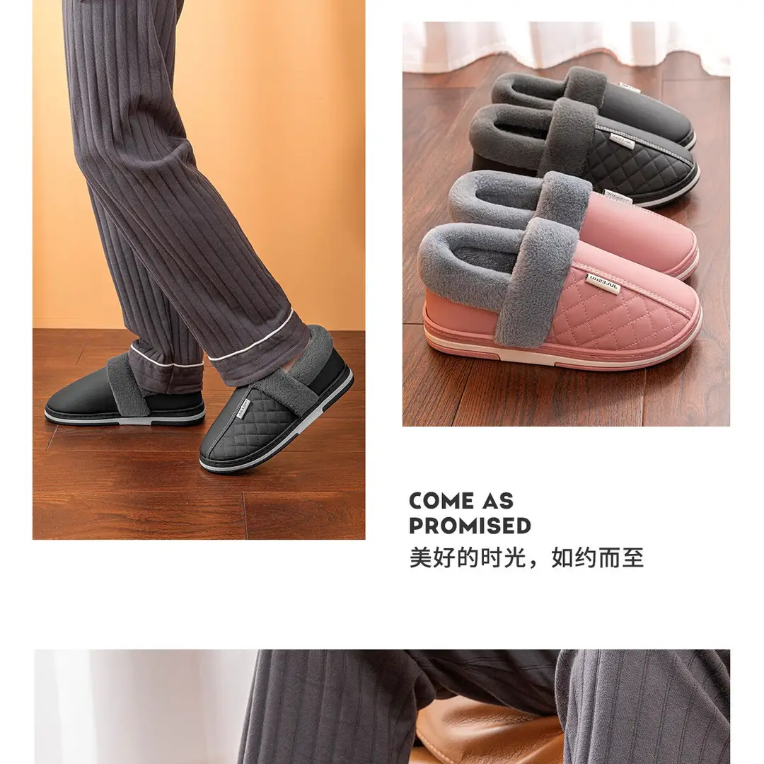 Middle-aged and elderly cotton slippers women's autumn and winter 2024 new indoor warm fleece-lined cotton shoes women's bag heel plus size — feature 21