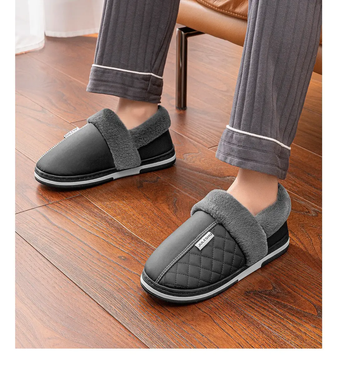 Middle-aged and elderly cotton slippers women's autumn and winter 2024 new indoor warm fleece-lined cotton shoes women's bag heel plus size — feature 22