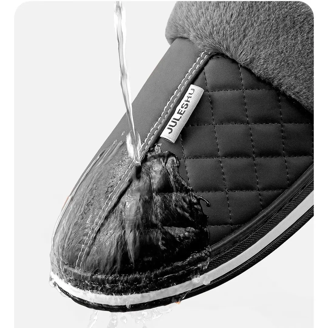 Middle-aged and elderly cotton slippers women's autumn and winter 2024 new indoor warm fleece-lined cotton shoes women's bag heel plus size — feature 9
