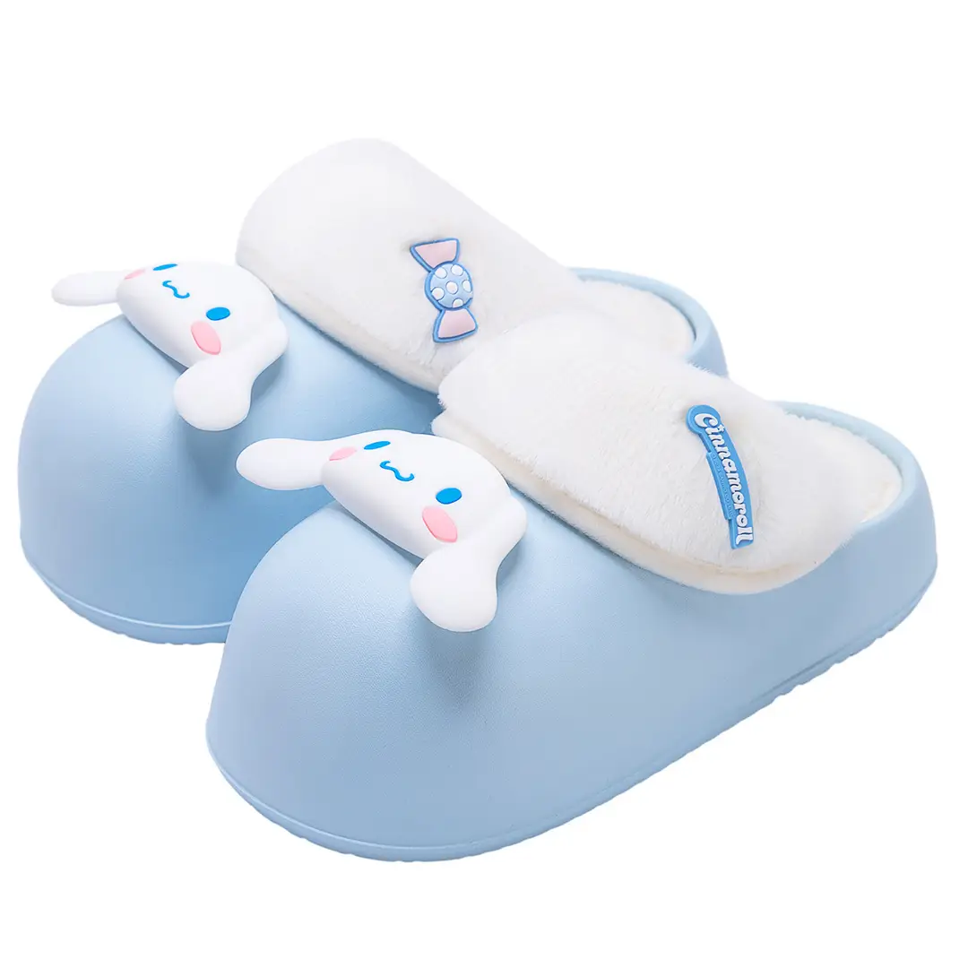 Waterproof Cotton Slippers Women's 2024 New Autumn and Winter Indoor Home Detachable Hello Kitty Plush Slippers Winter - Image 8