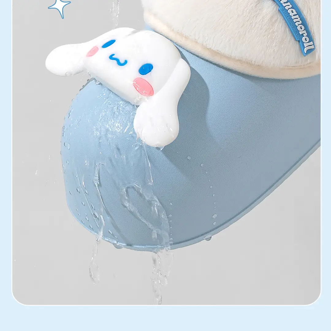 Waterproof Cotton Slippers Women's 2024 New Autumn and Winter Indoor Home Detachable Hello Kitty Plush Slippers Winter — feature 9