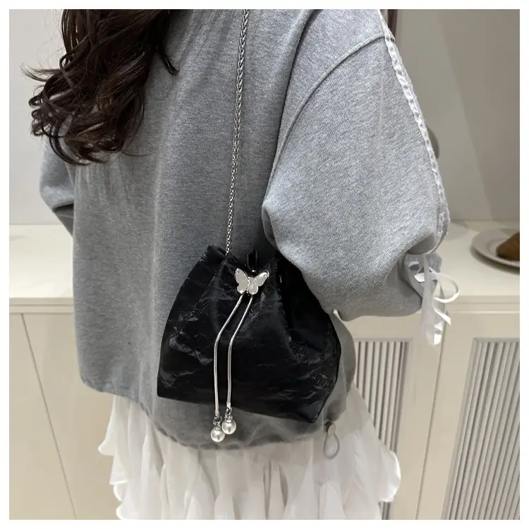 Pink Chain Drawstring Shoulder Bag for Women — feature 17