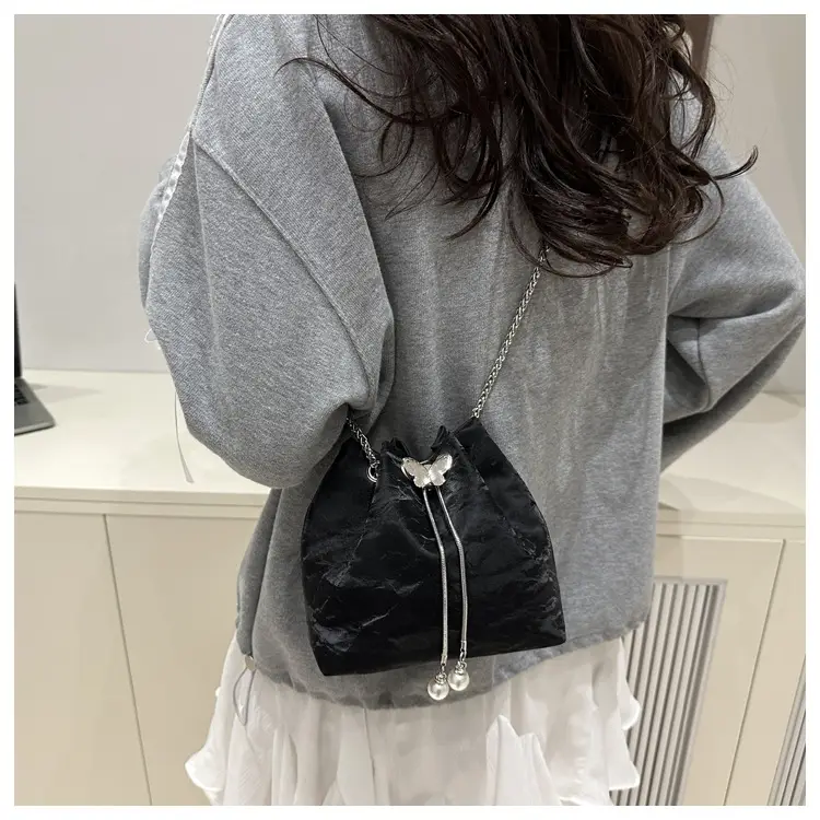 Pink Chain Drawstring Shoulder Bag for Women — feature 18