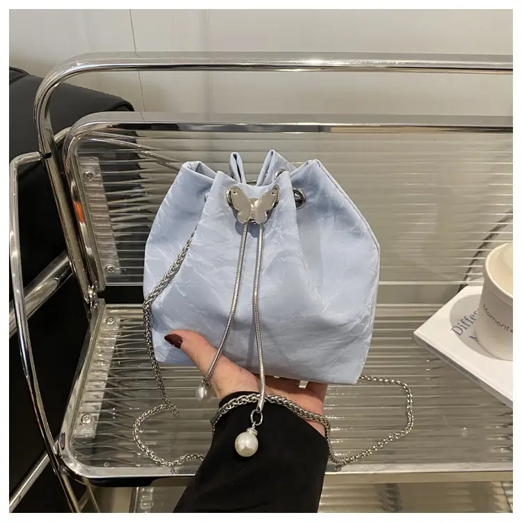 Pink Chain Drawstring Shoulder Bag for Women — feature 21