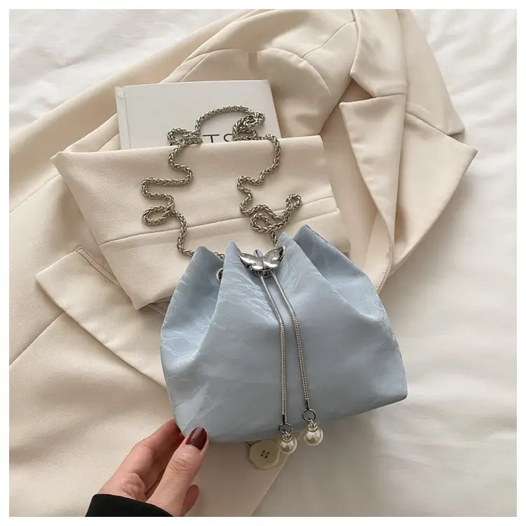 Pink Chain Drawstring Shoulder Bag for Women — feature 26