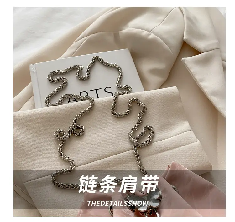 Pink Chain Drawstring Shoulder Bag for Women — feature 5