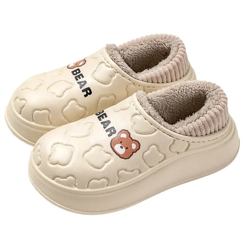 Women's Fleece Lined Slipper Cream Winter - Image 10