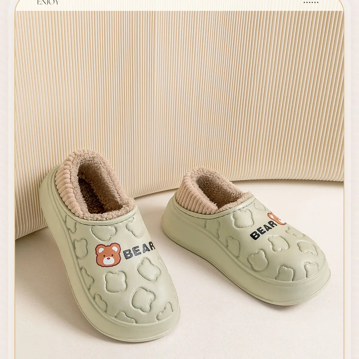 Women's Fleece Lined Slipper Cream Winter — feature 14