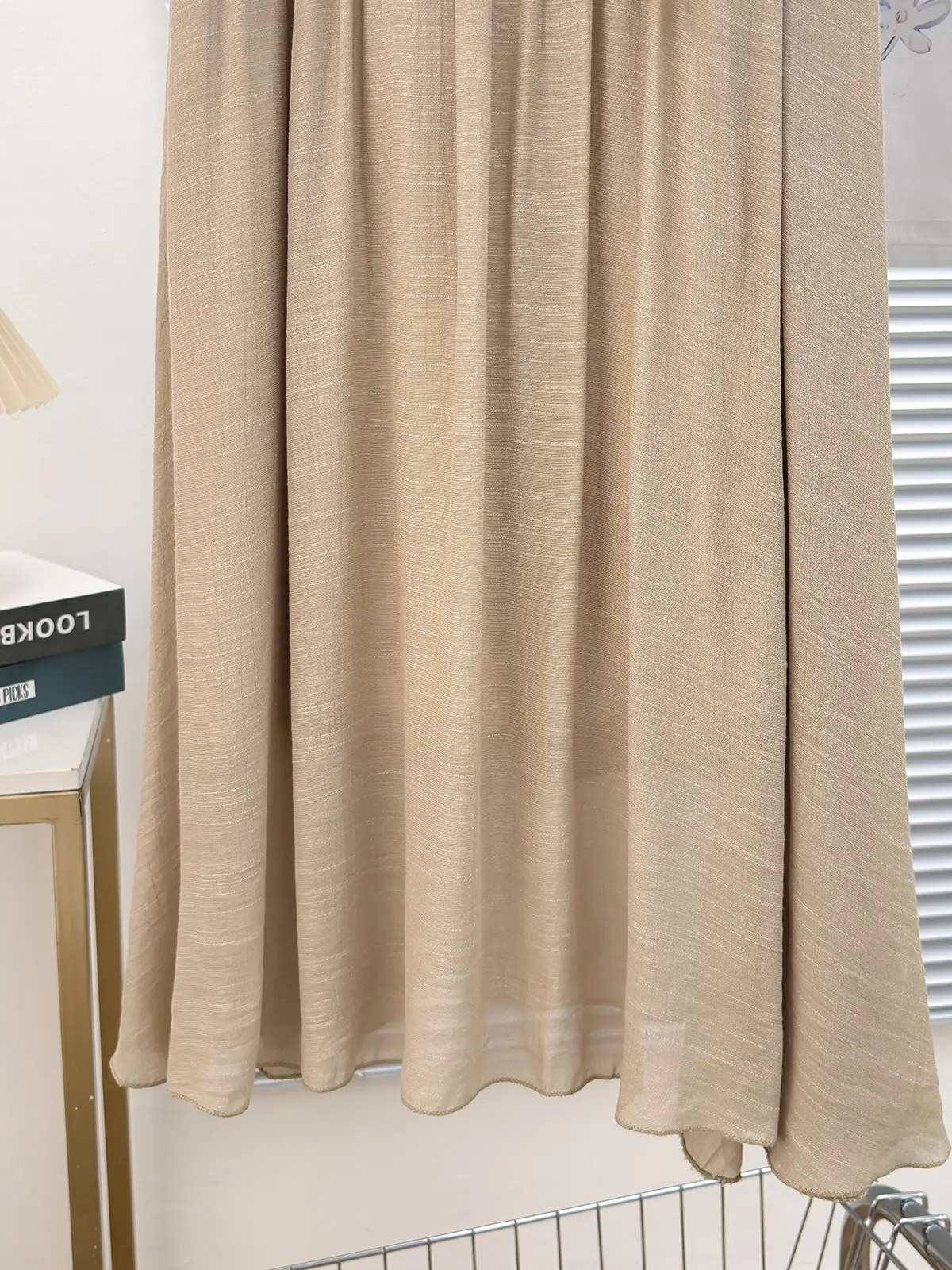 With Belt Drapey Zen Cotton Linen Skirt Large Hem — feature 8