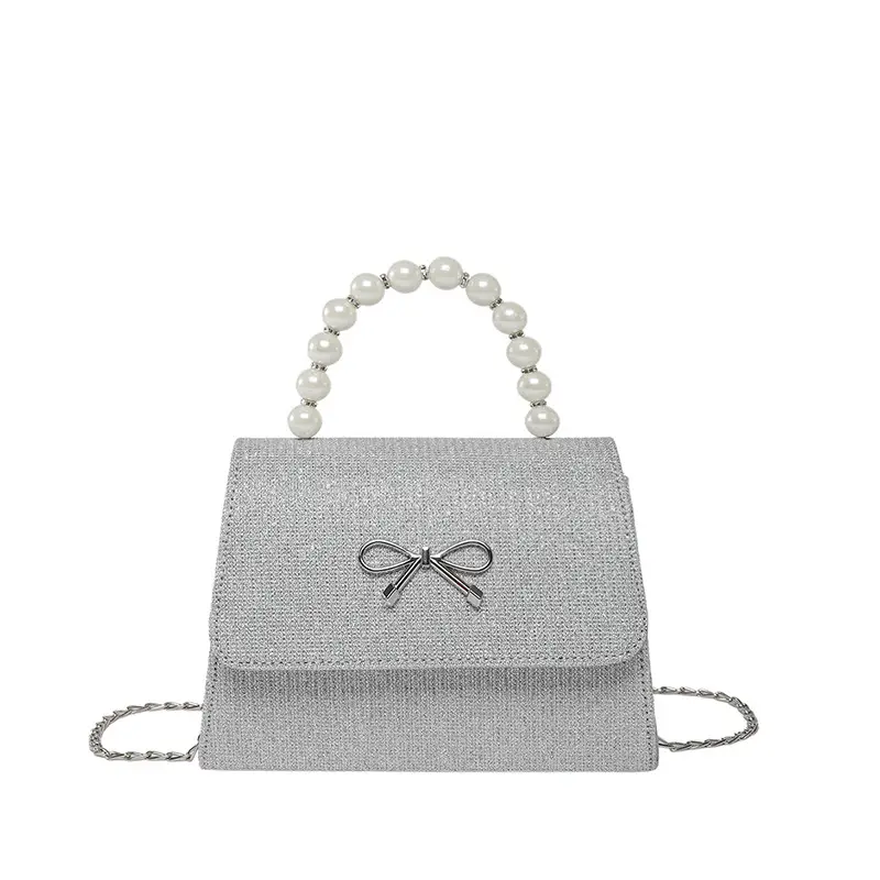 Shiny Pearl Bow Shoulder Bag for Women - Image 9