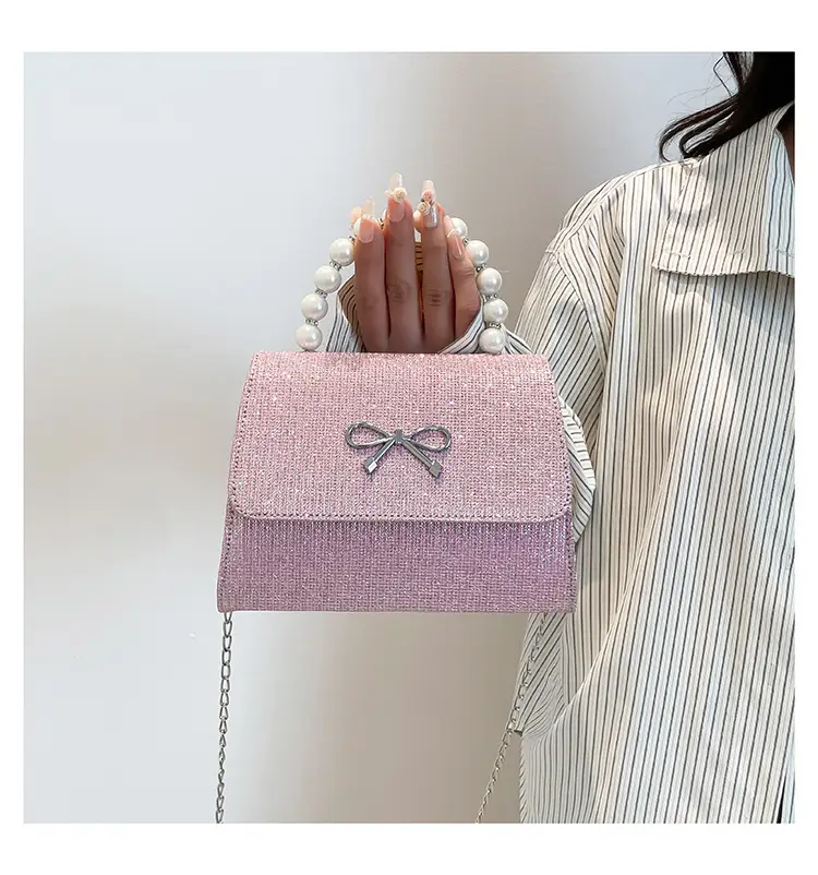 Shiny Pearl Bow Shoulder Bag for Women — feature 10