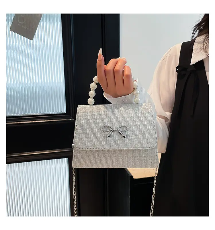 Shiny Pearl Bow Shoulder Bag for Women — feature 19