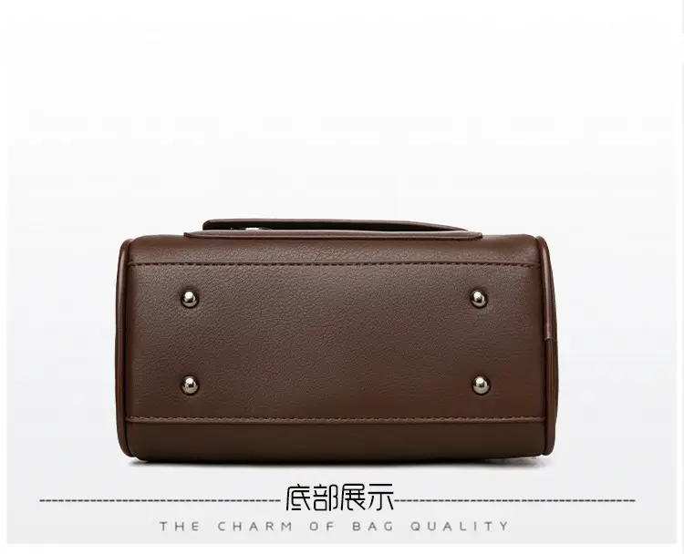 Brown Leather Shoulder Bag for Women with Double Layer Design — feature 17