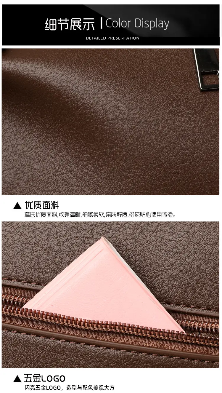Brown Leather Shoulder Bag for Women with Double Layer Design — feature 20