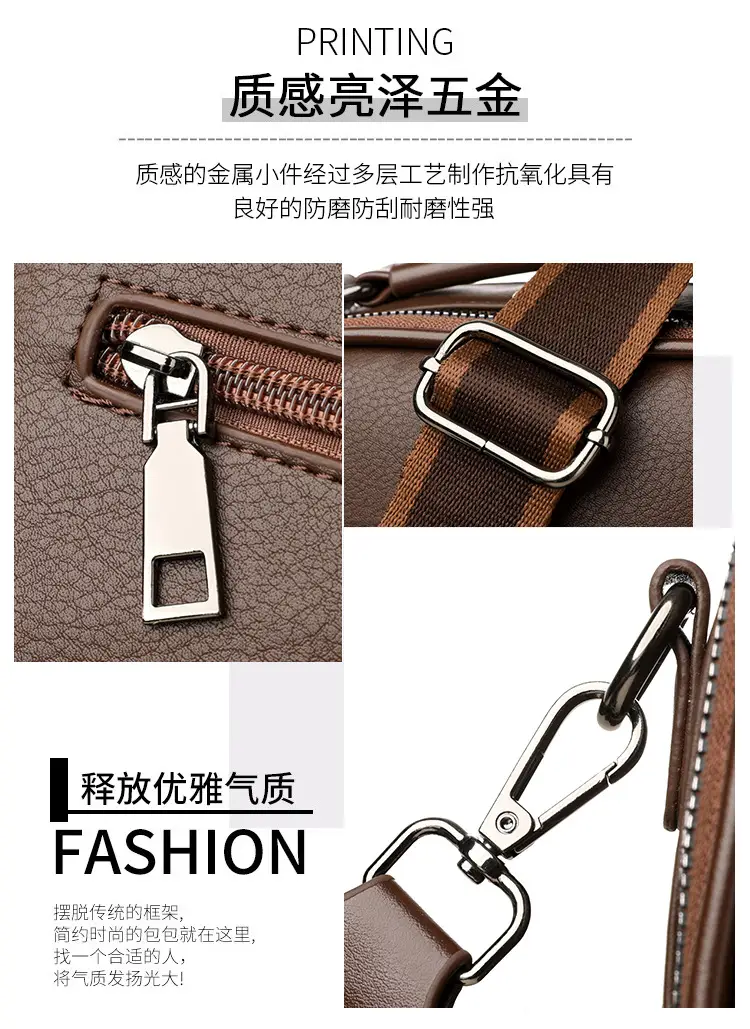 Brown Leather Shoulder Bag for Women with Double Layer Design — feature 7